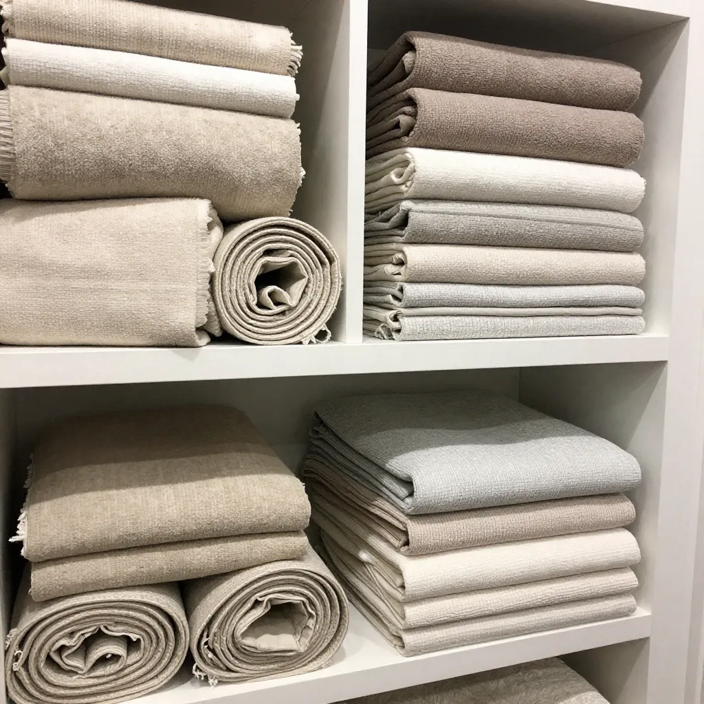 Bedroom with soft linen bedding